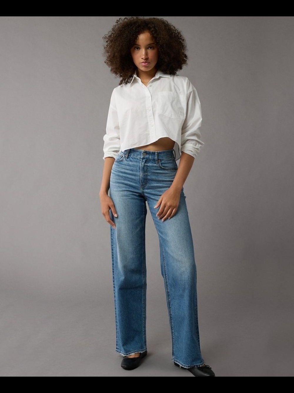 High-Rise Wide-Leg Women's Jeans in Medium Blue